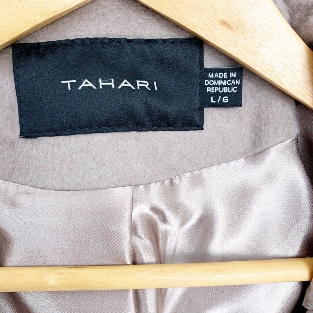 NEW Tahari Marla Coat Open Shawl Collar Wool L - Picture 3 of 4
